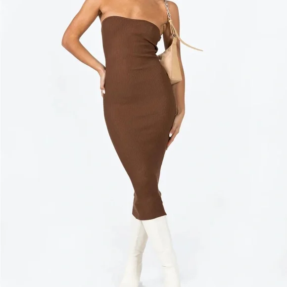 strapless open back dress Lorinda Mini Dress White main image 1